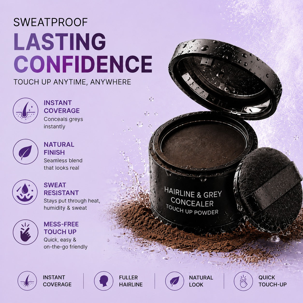 Hairline & Gray Concealer Touch Up Powder Black