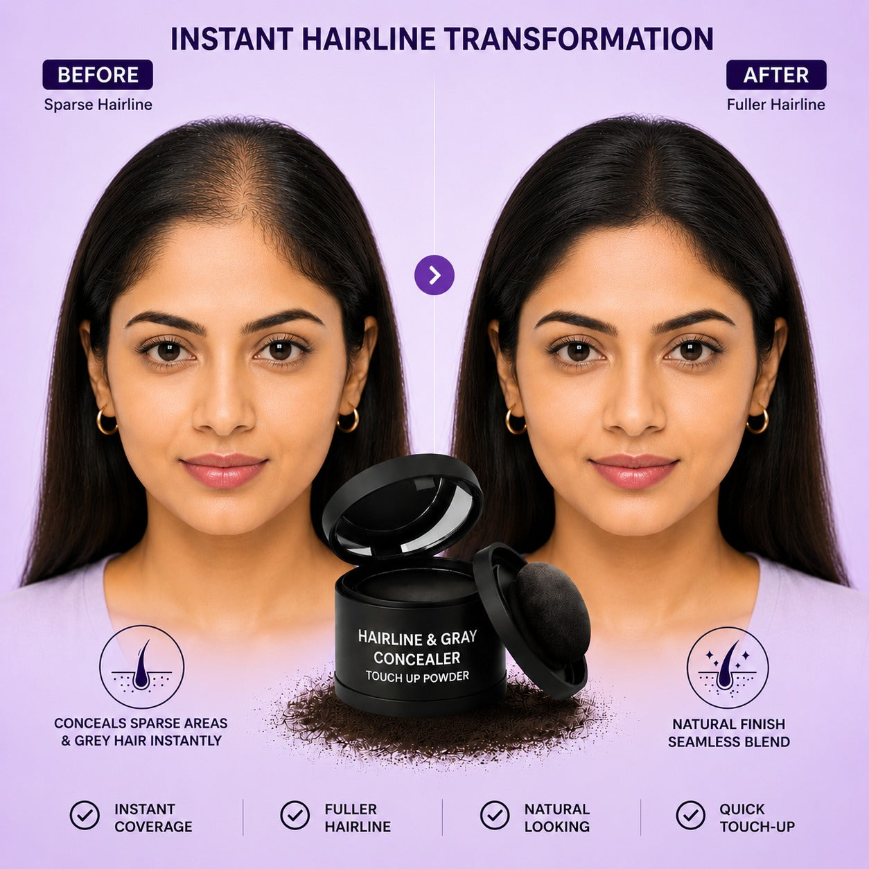 Hairline & Gray Concealer Touch Up Powder Black